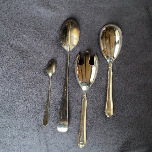 Lot/4 Silver Plated Serving Pieces Old Vintage - Picture 2 of 14
